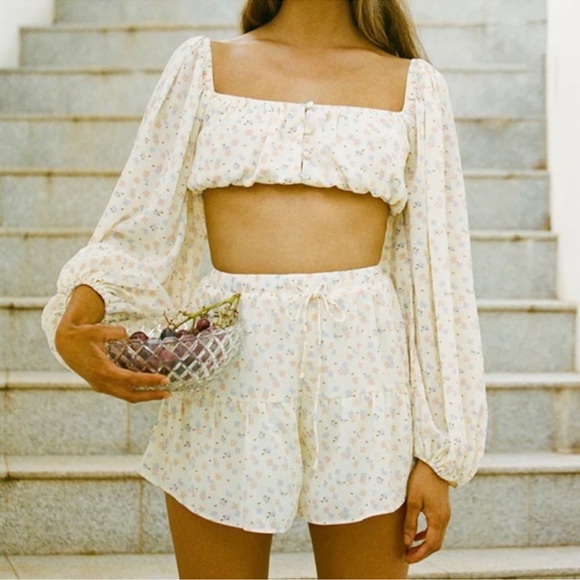 Sabo Skirt Tops - Sabo Skirt Cayenne Long Sleeve Yellow Floral Top size Medium NEW $58